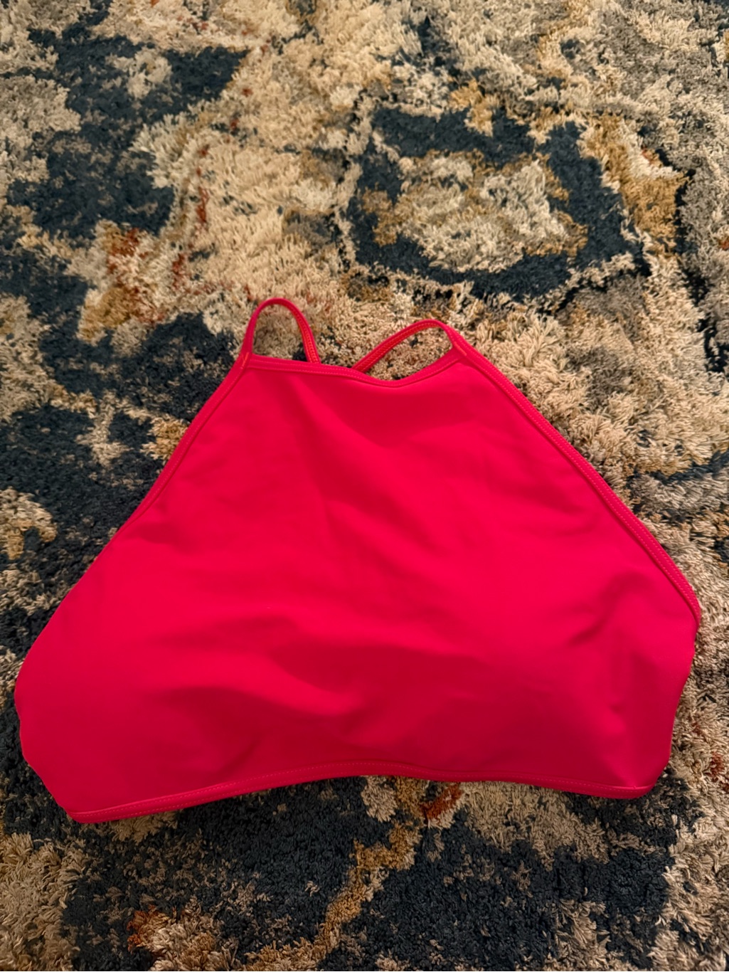 Aerie Hot Pink Strappy High-Neck Bikini Top Size M